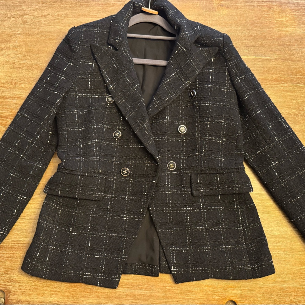 One Love Tweed Blazer with real vintage Chanel buttons